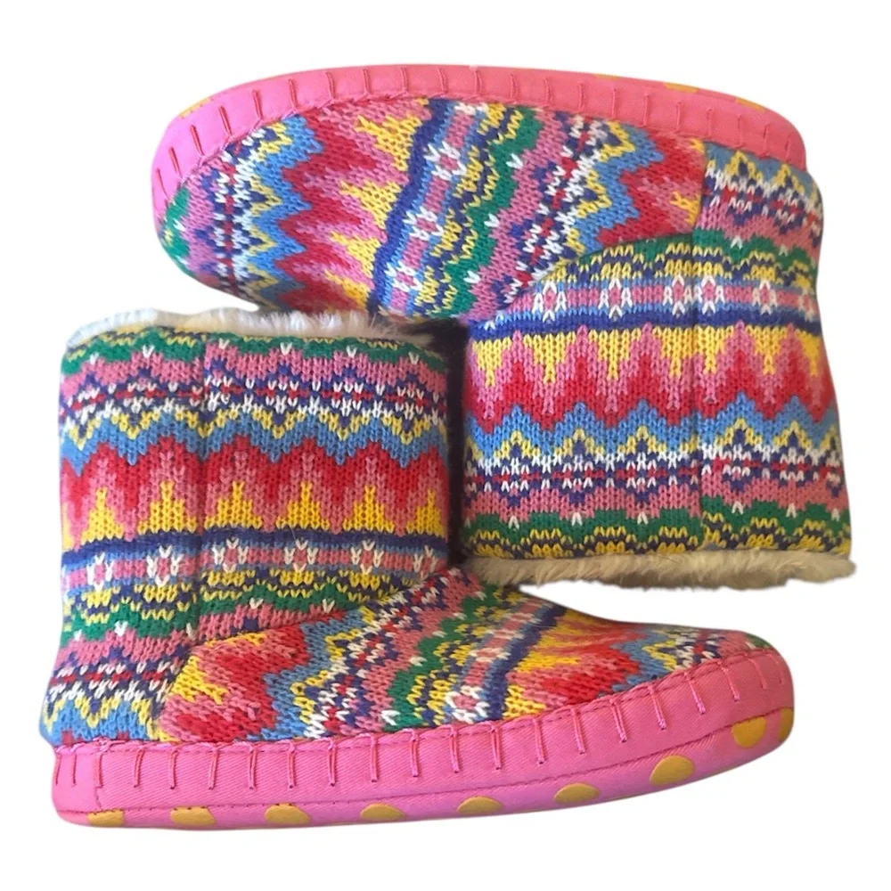 Mini Boden Fair Isle Slipper Boots, size US 13, EUC